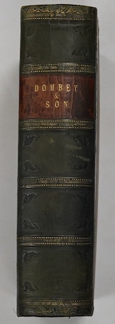 Dickens, Charles - Dombey and Son. First Edition pictorial engraved and printed titles, frontis., 38 plates and the 4 additional portrait plates (by H.K.Browne); old half calf and cloth, gilt and blind decorated panelled